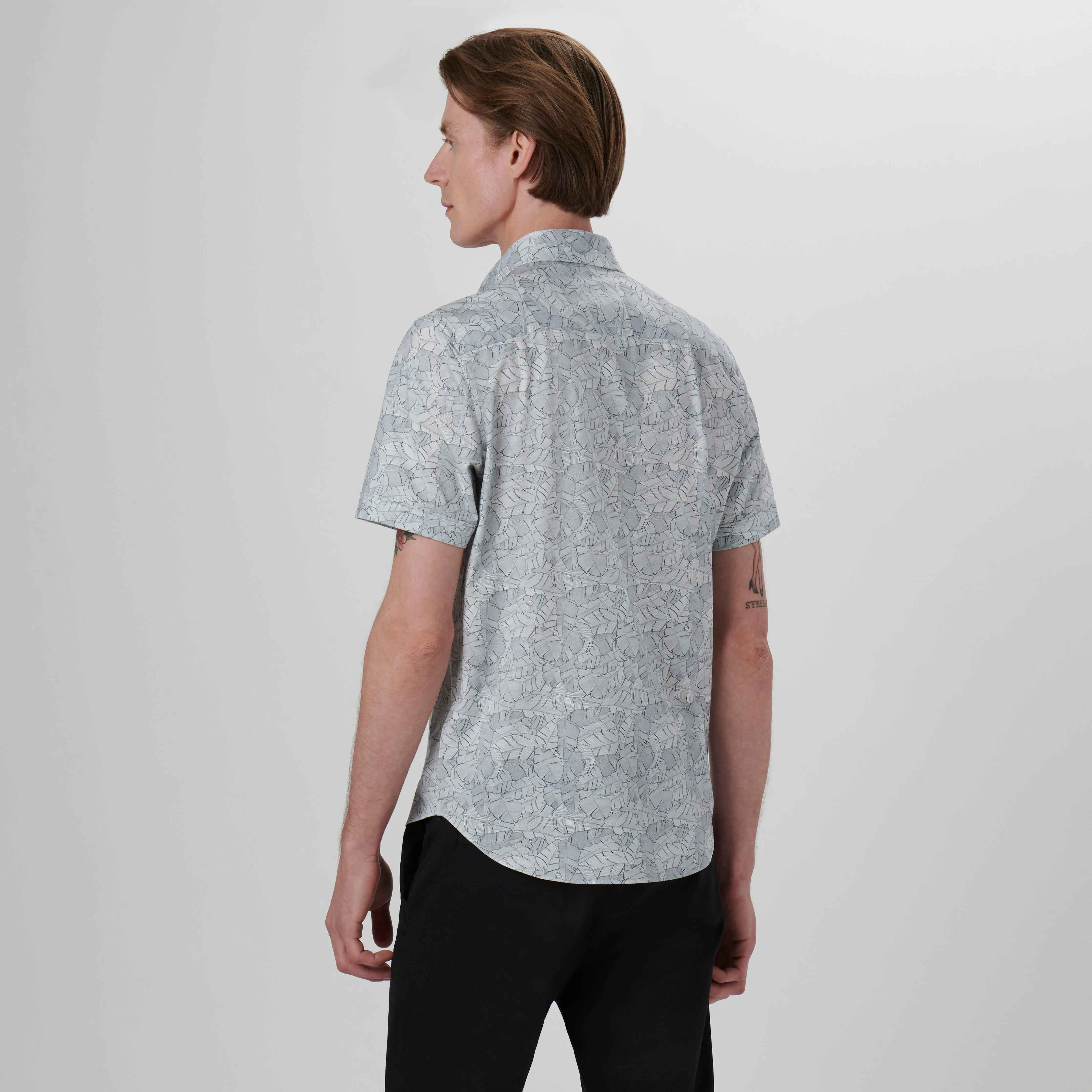 Miles Leaf Print OoohCotton Short Sleeve Shirt
