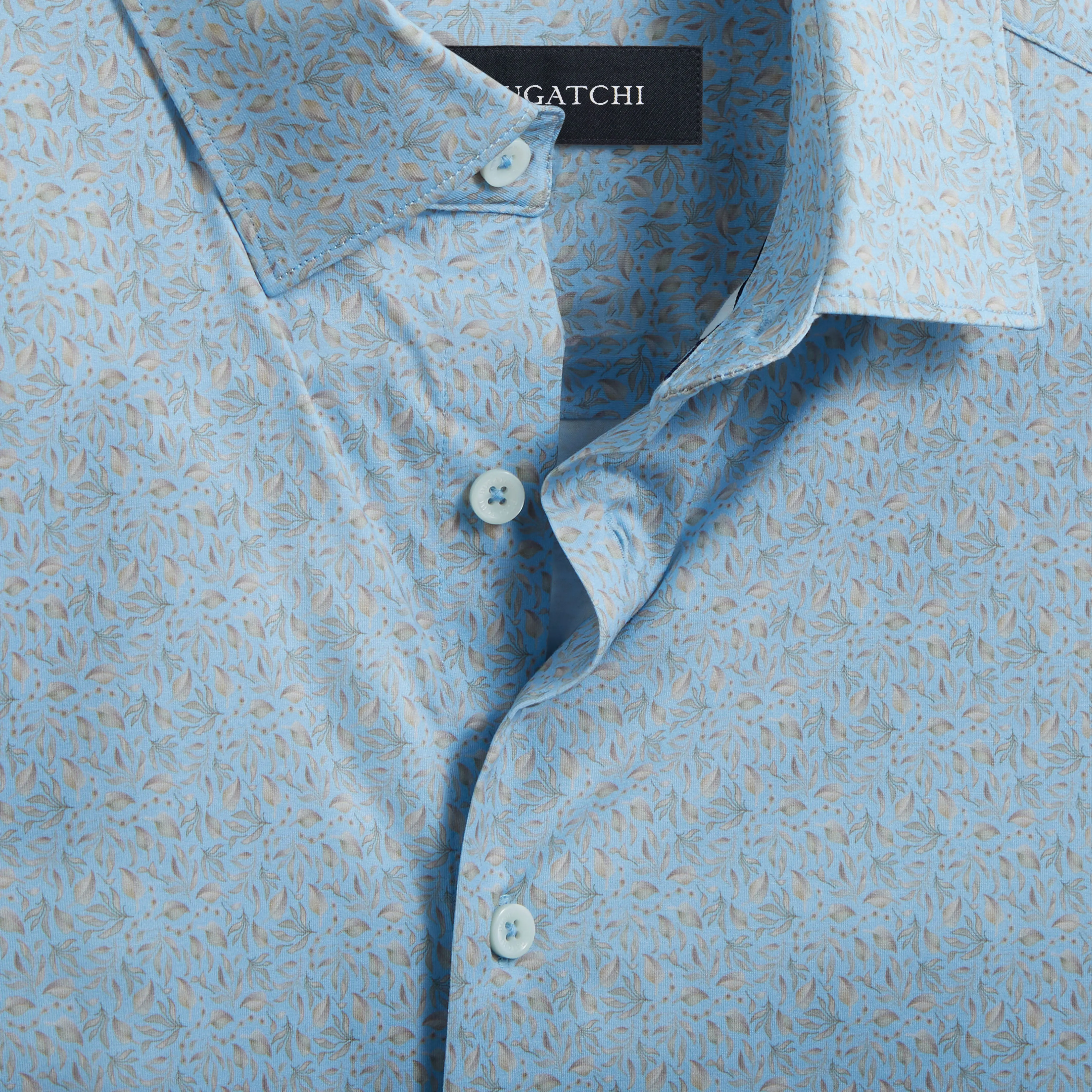 Miles Leaf Print OoohCotton Short Sleeve Shirt