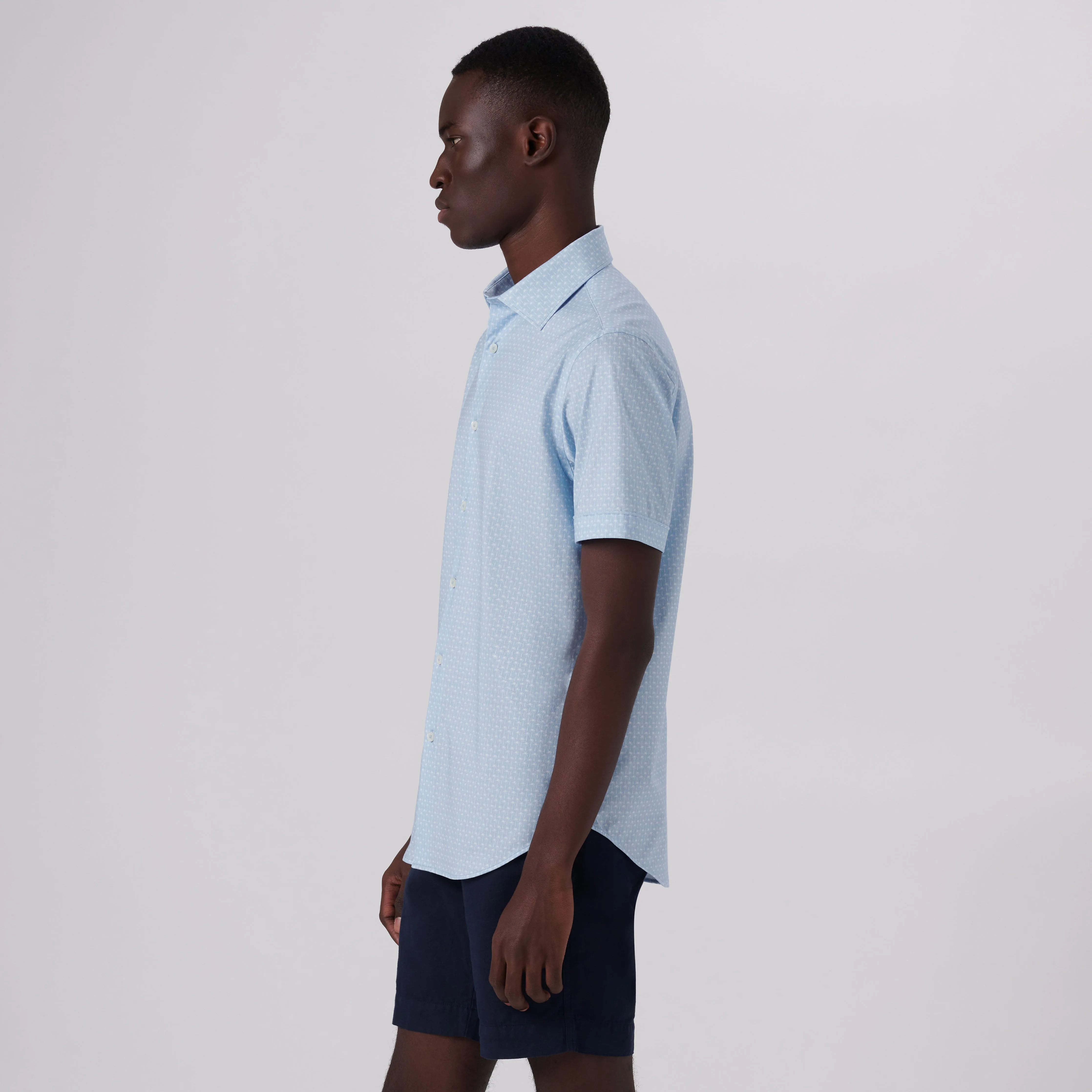 Miles Palm Tree Print OoohCotton Short Sleeve Shirt