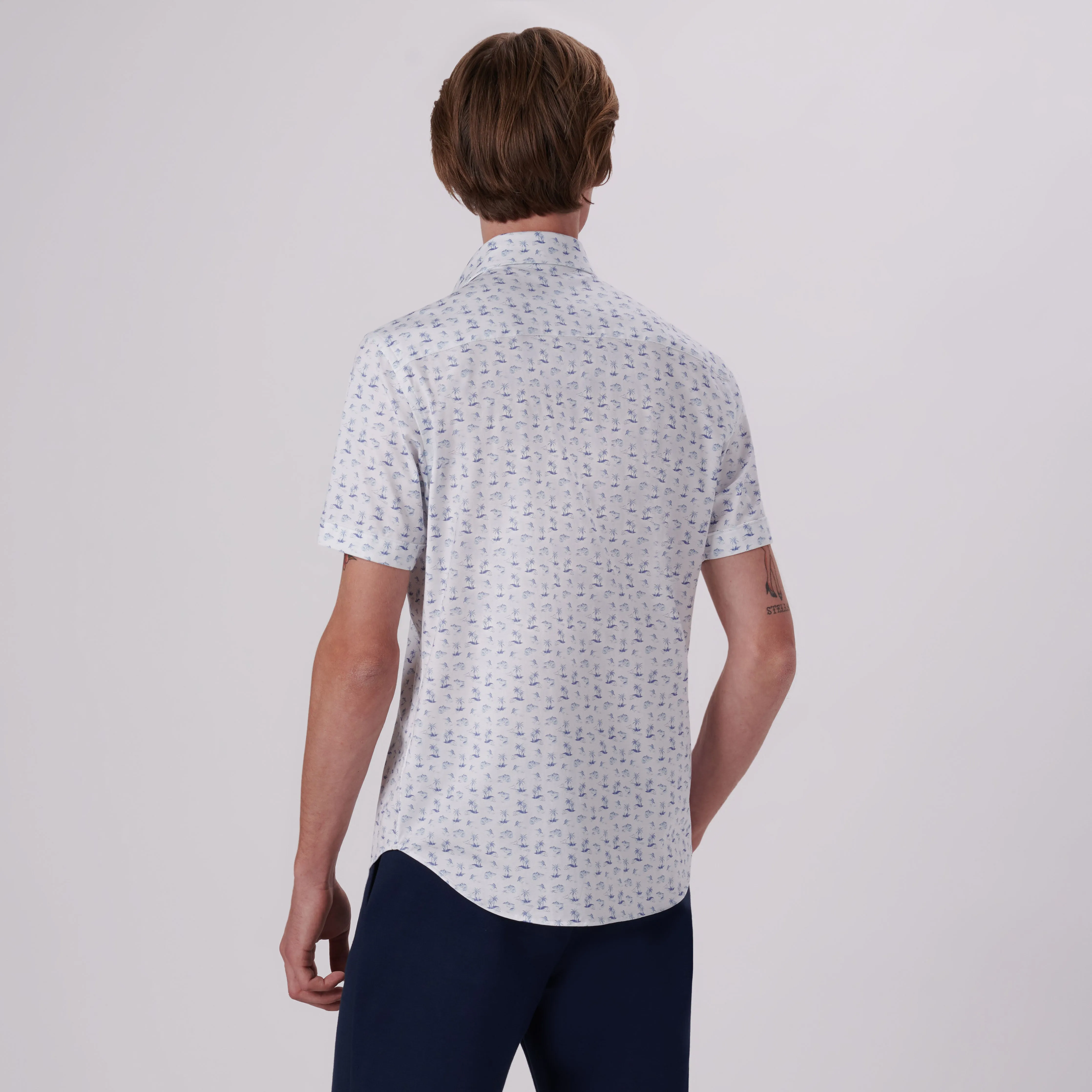 Miles Tropical Print OoohCotton Short Sleeve Shirt