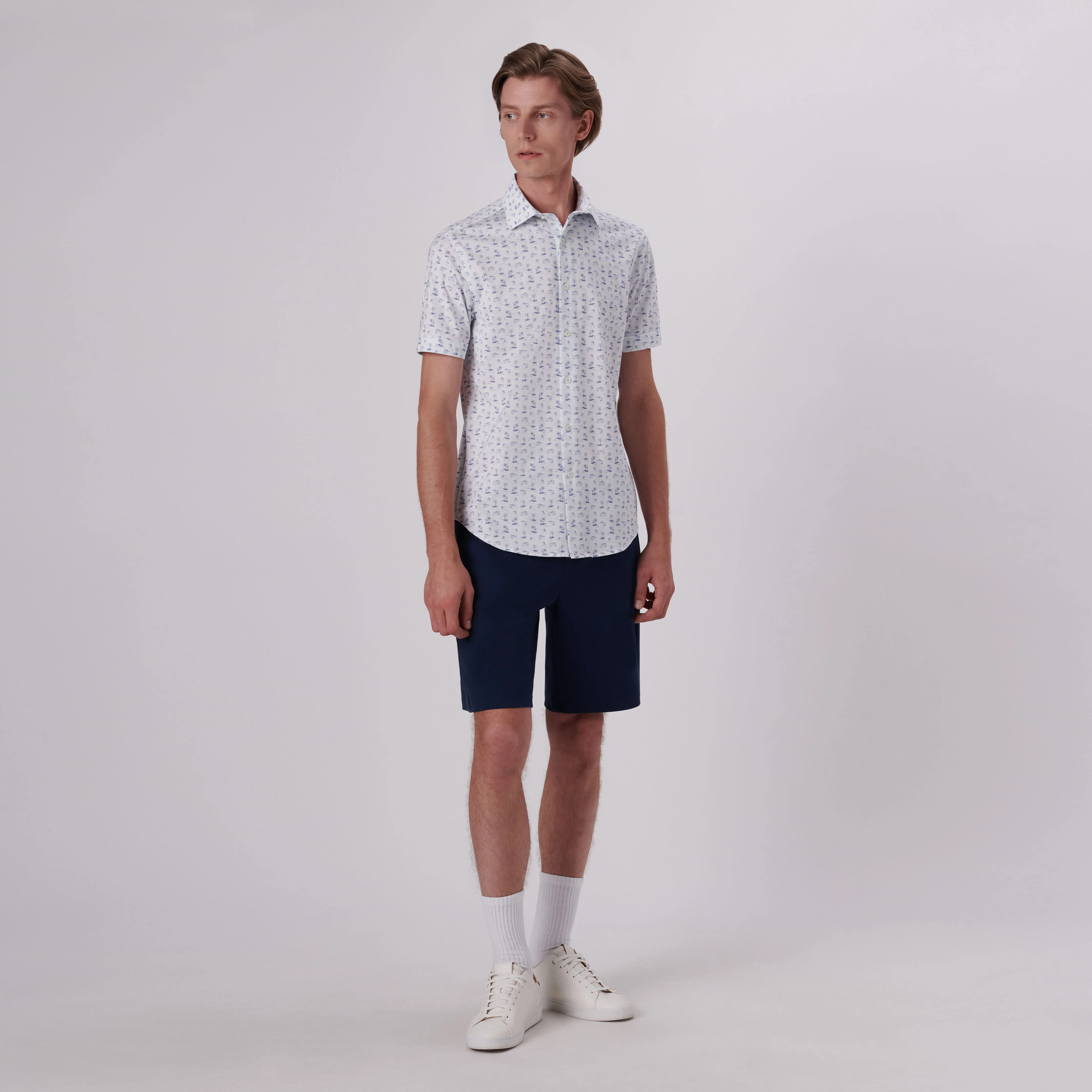 Miles Tropical Print OoohCotton Short Sleeve Shirt