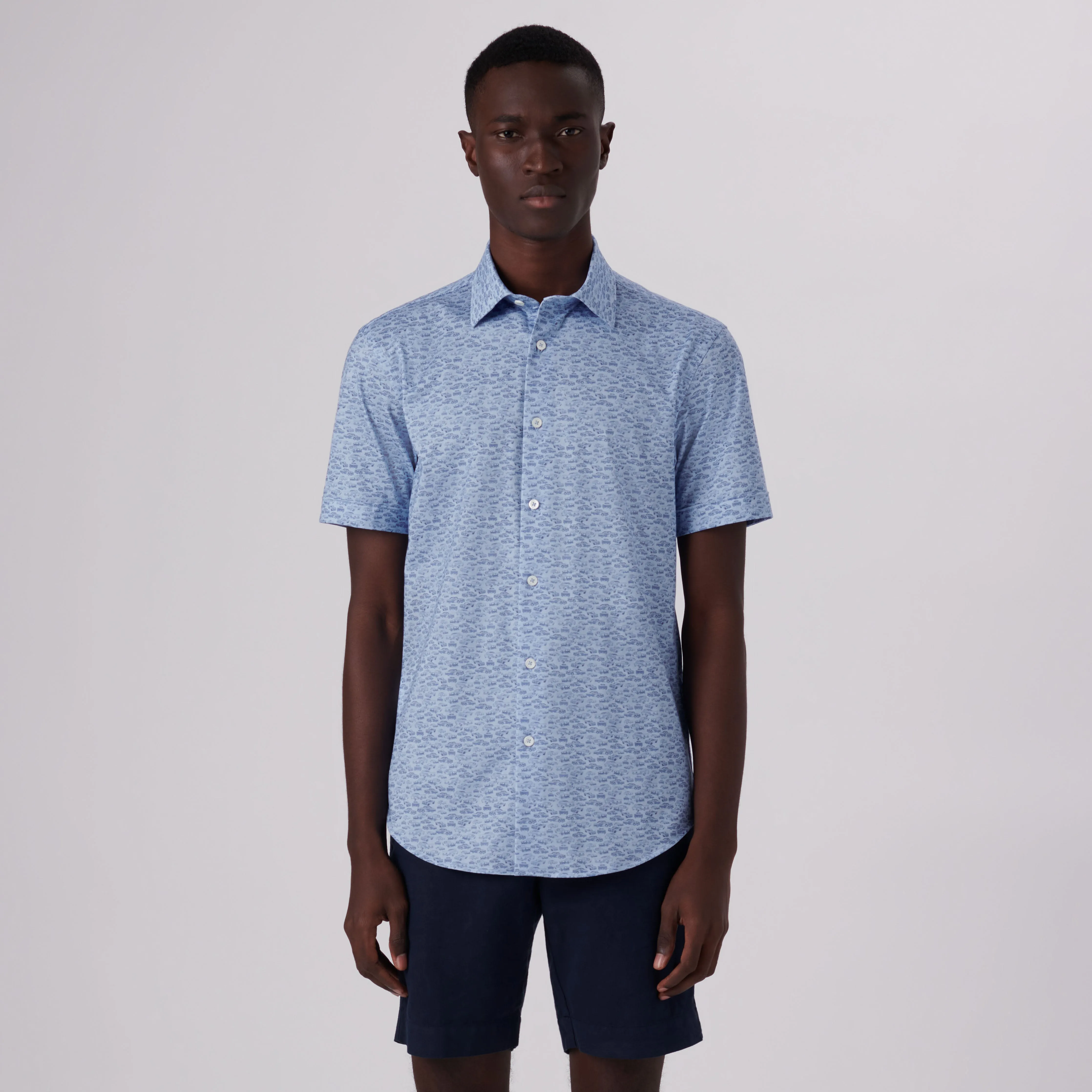 Miles Vintage Cars Print OoohCotton Short Sleeve Shirt