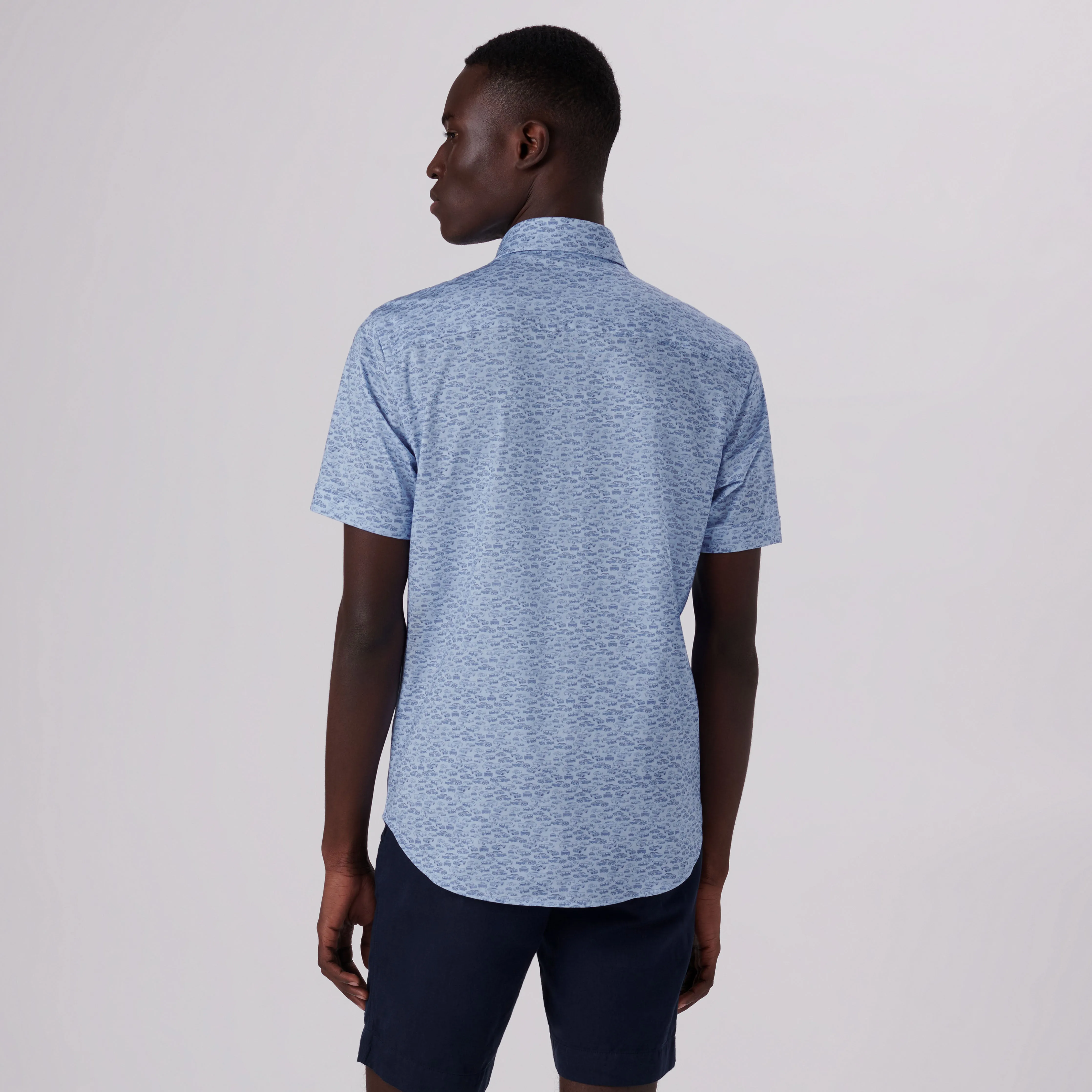 Miles Vintage Cars Print OoohCotton Short Sleeve Shirt