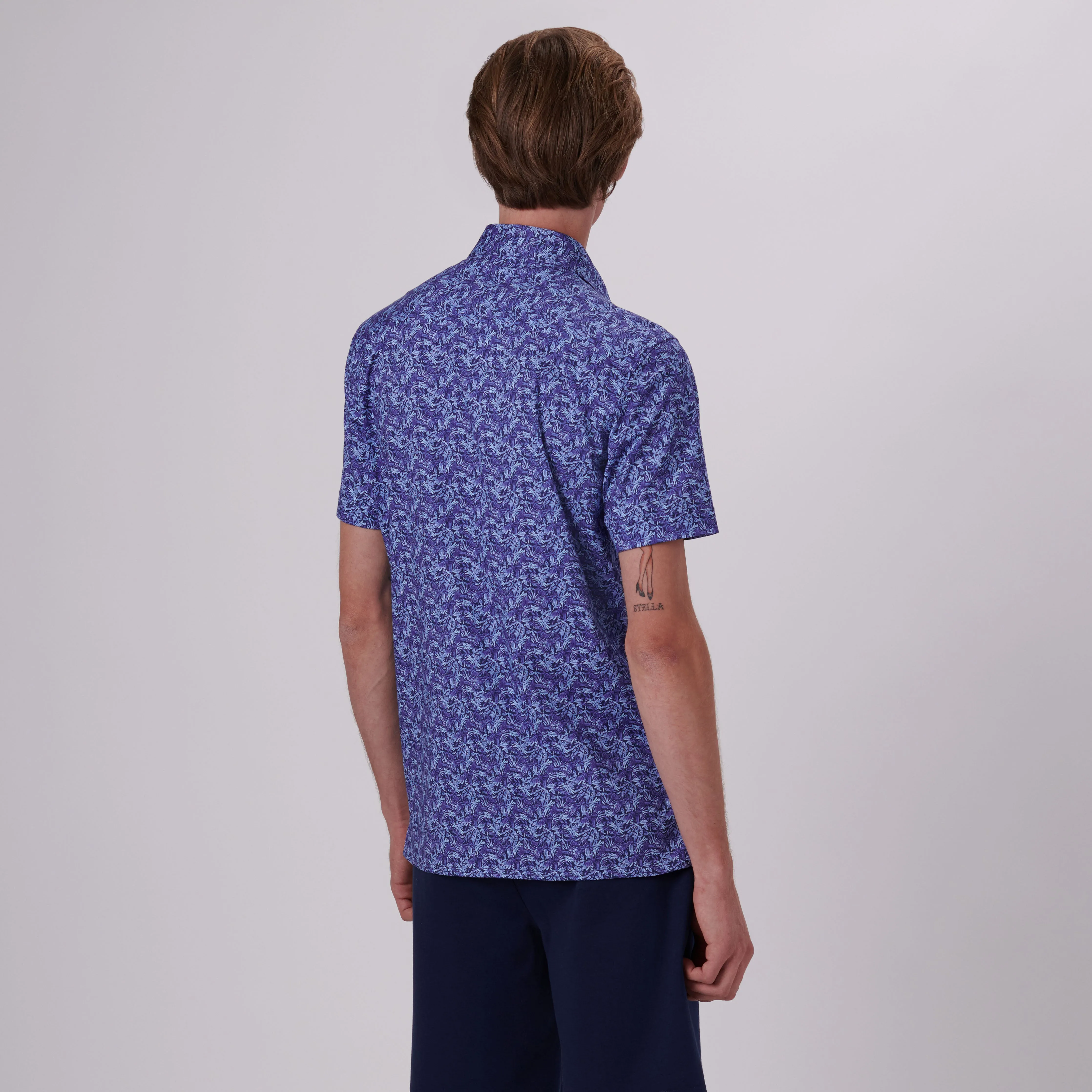 Milo Leaf Print OoohCotton Short Sleeve Shirt