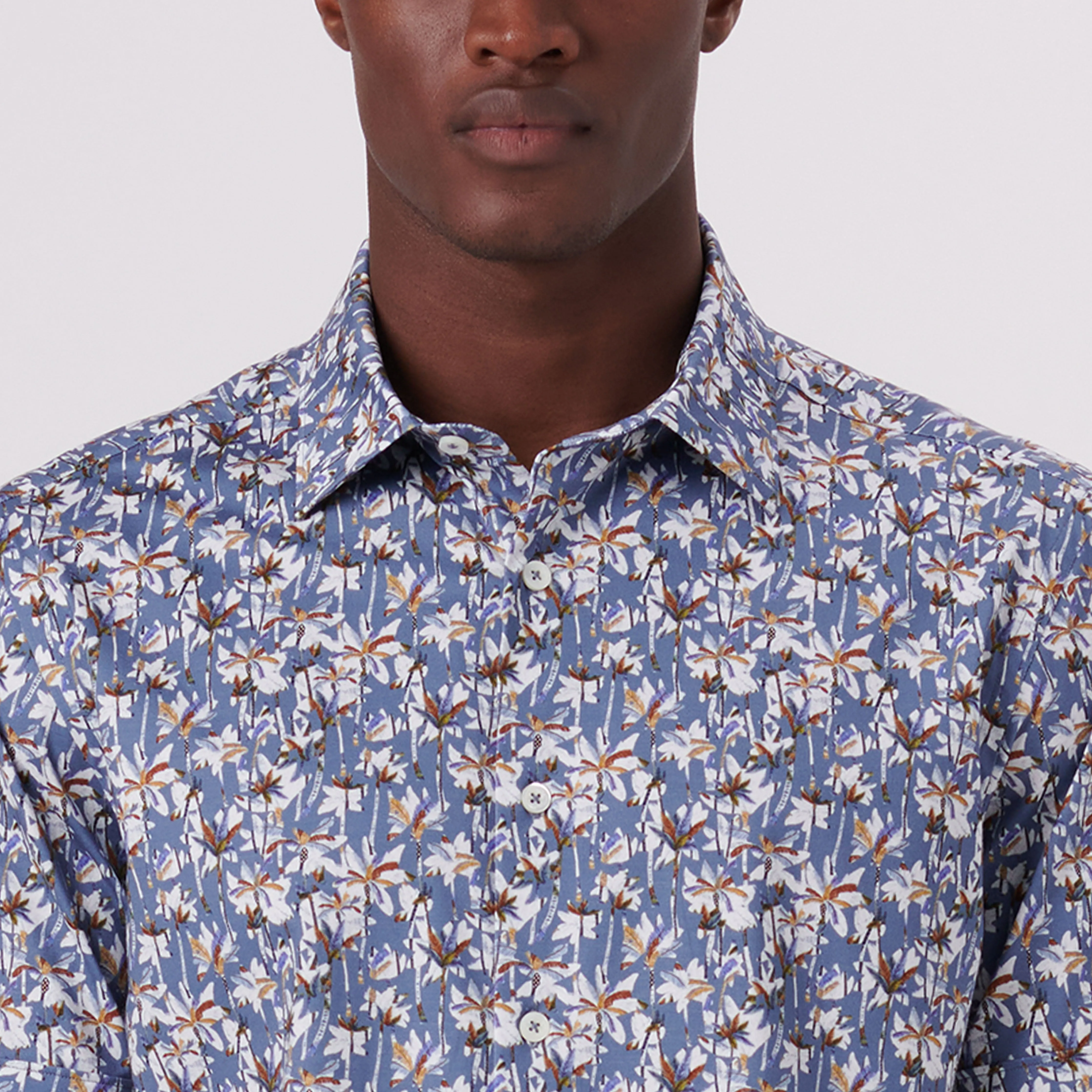 Milo Palm Trees Print OoohCotton Short Sleeve Shirt