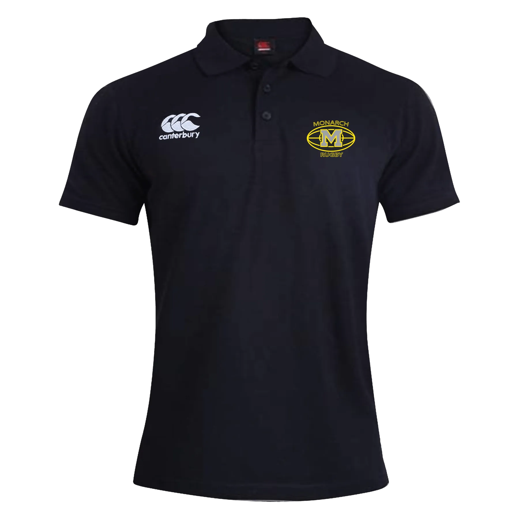 Monarch Rugby Canterbury Waimak Rugby Polo Black