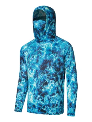 New Outdoor Camouflage Fishing Shirt Men Quick-drying Breathable Anti-mosquito Jacket Long-sleeve Hooded Fishing Clothing