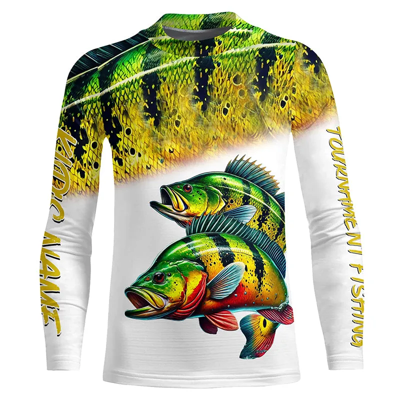 Peacock Bass Fishing Tournament Custom long sleeve performance fishing shirts for kid NQS181