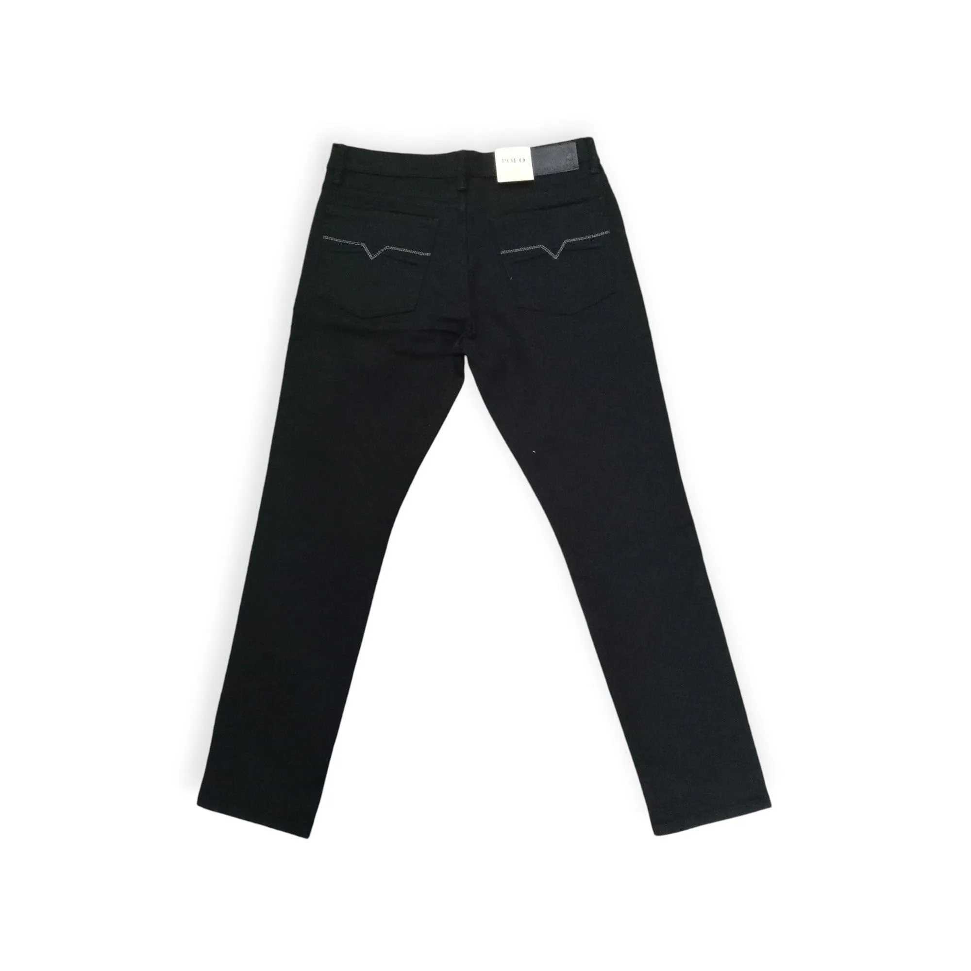 Polo Men's Knitted Slim Leg Denim Black