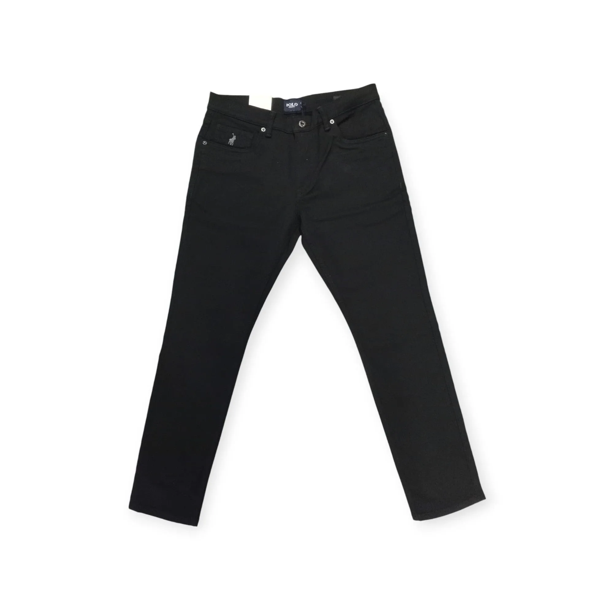 Polo Men's Knitted Slim Leg Denim Black