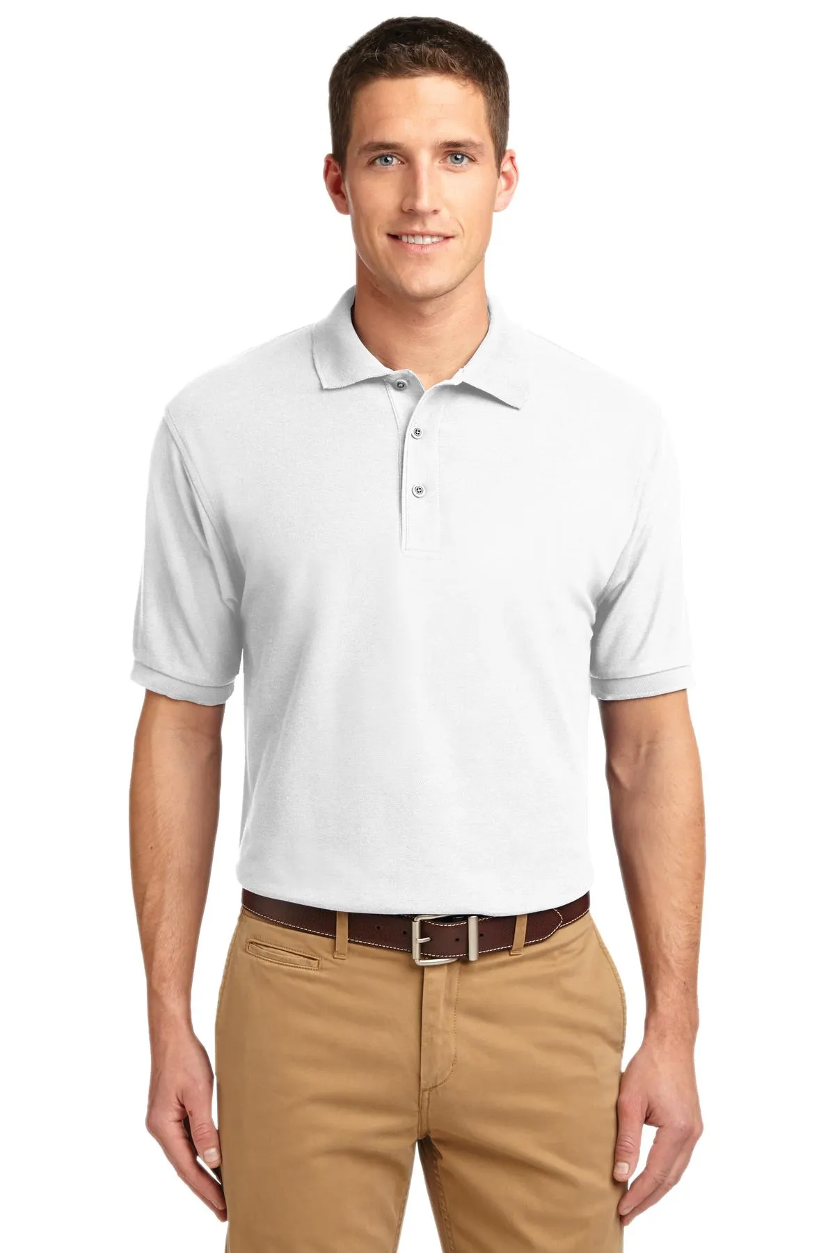 Port Authority Extended Size Silk Touch Polo K500ES White
