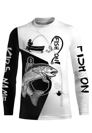 Rainbow Trout Fishing Customize Name UV protection long sleeves fishing shirt for kid NPQ64