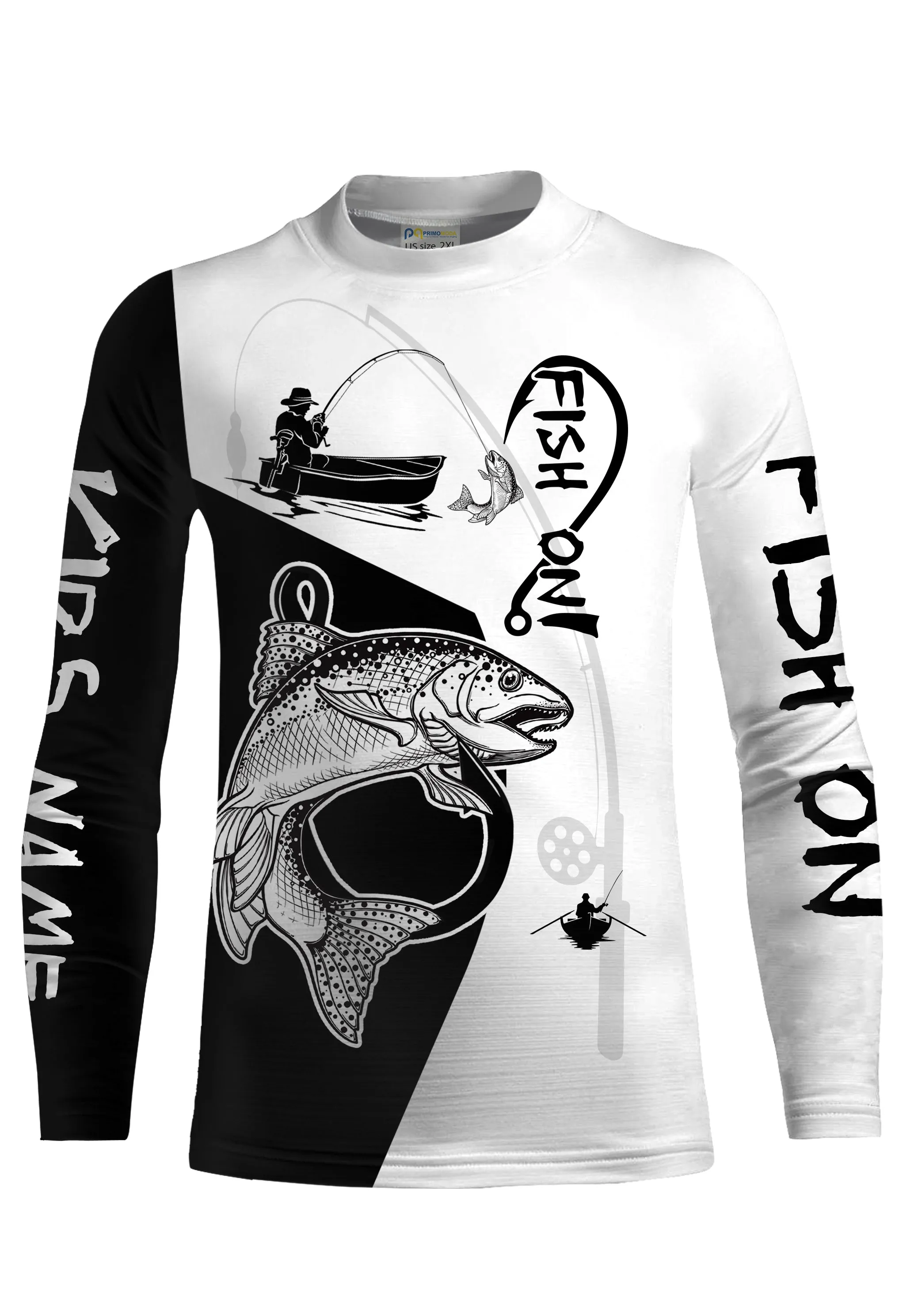 Rainbow Trout Fishing Customize Name UV protection long sleeves fishing shirt for kid NPQ64