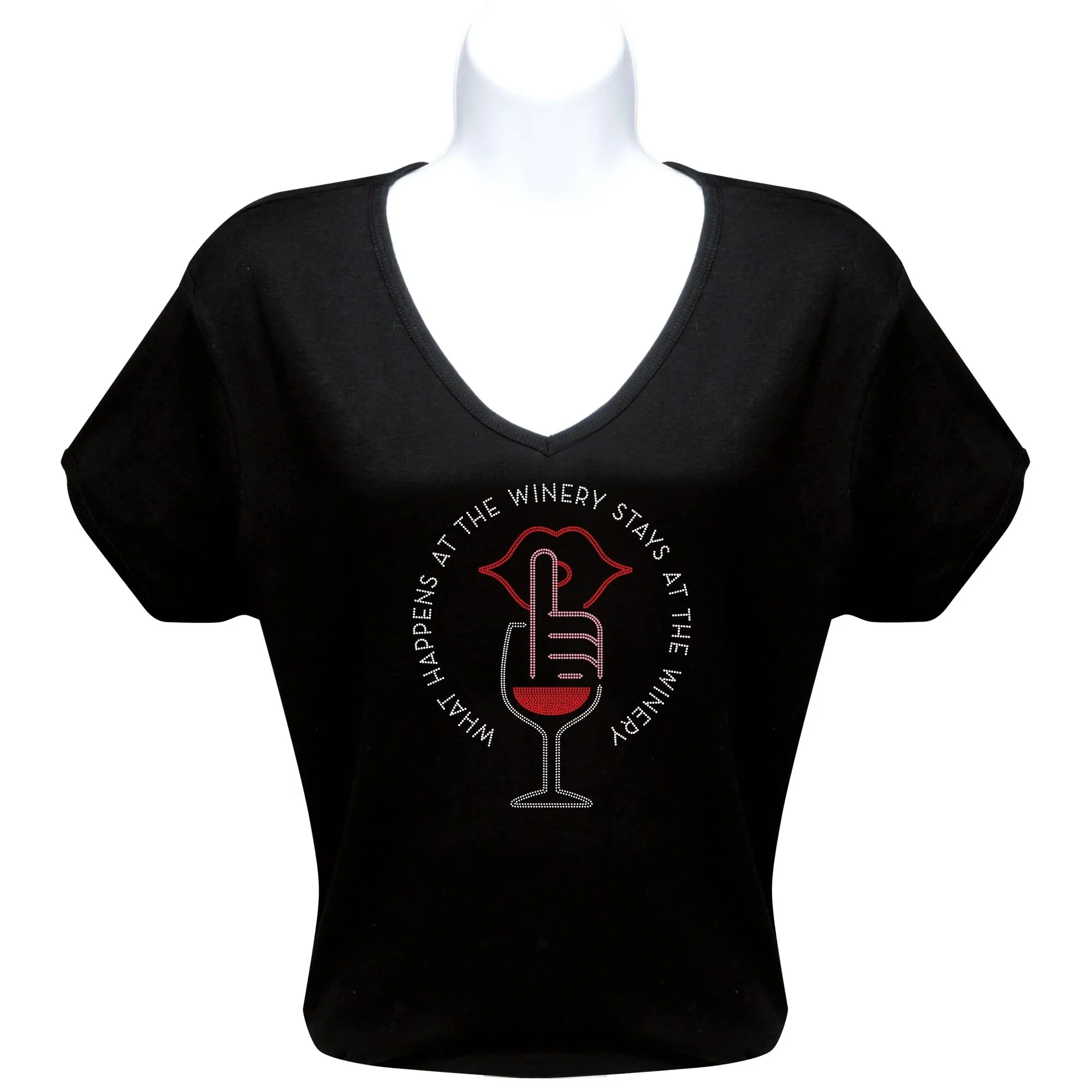 Rhinestone T-Shirt - What Happens at Winery