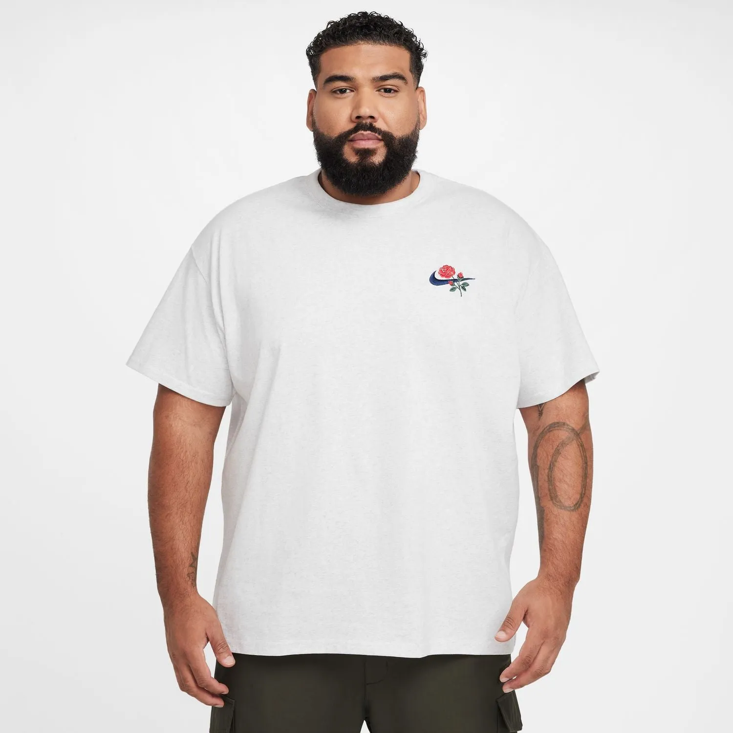 Rose Embroidered Heavyweight Tee - Mens