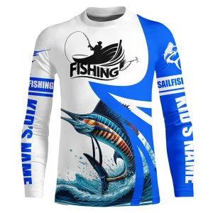 Sailfish fishing Custom sun protection Kid long sleeve fishing shirts, Sailfish fishing jerseys | Blue NQS5321