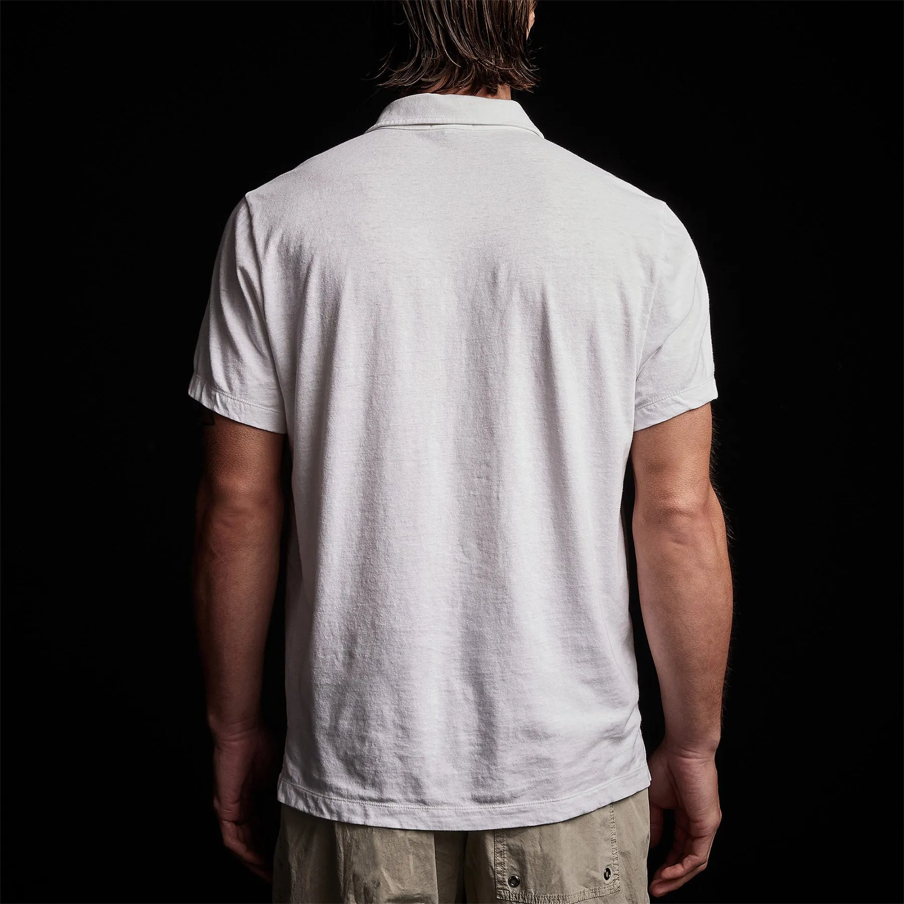 Soft Slub Jersey Short Sleeve Polo - White