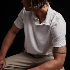 Soft Slub Jersey Short Sleeve Polo - White