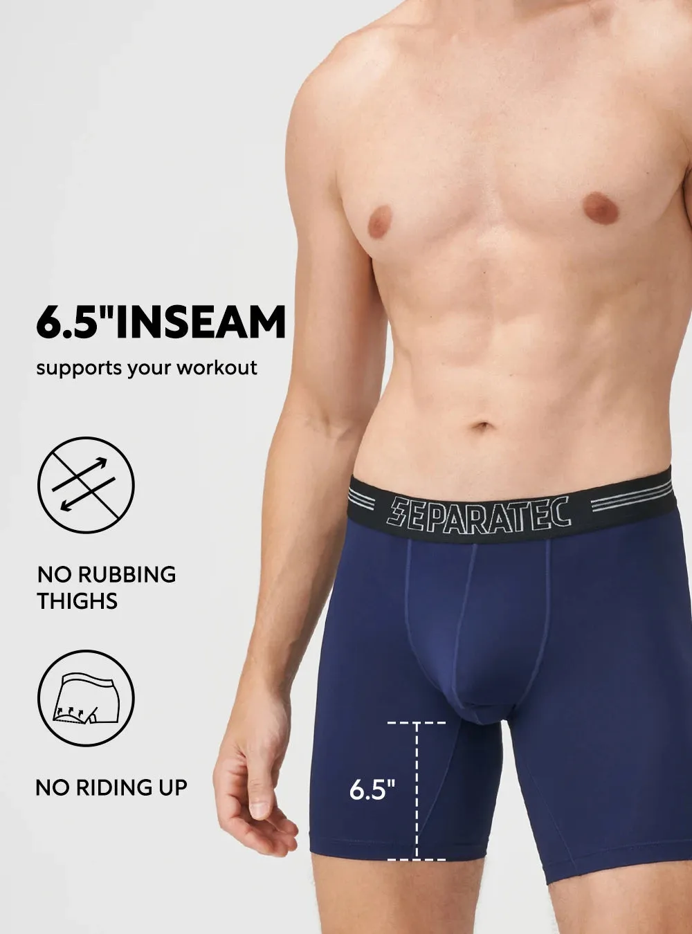 Solid Color Compression Quick Dry Boxer Briefs 3 Pack