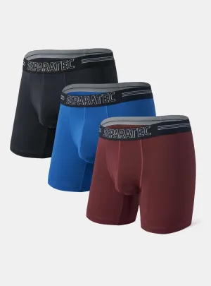 Solid Color Compression Quick Dry Boxer Briefs 3 Pack