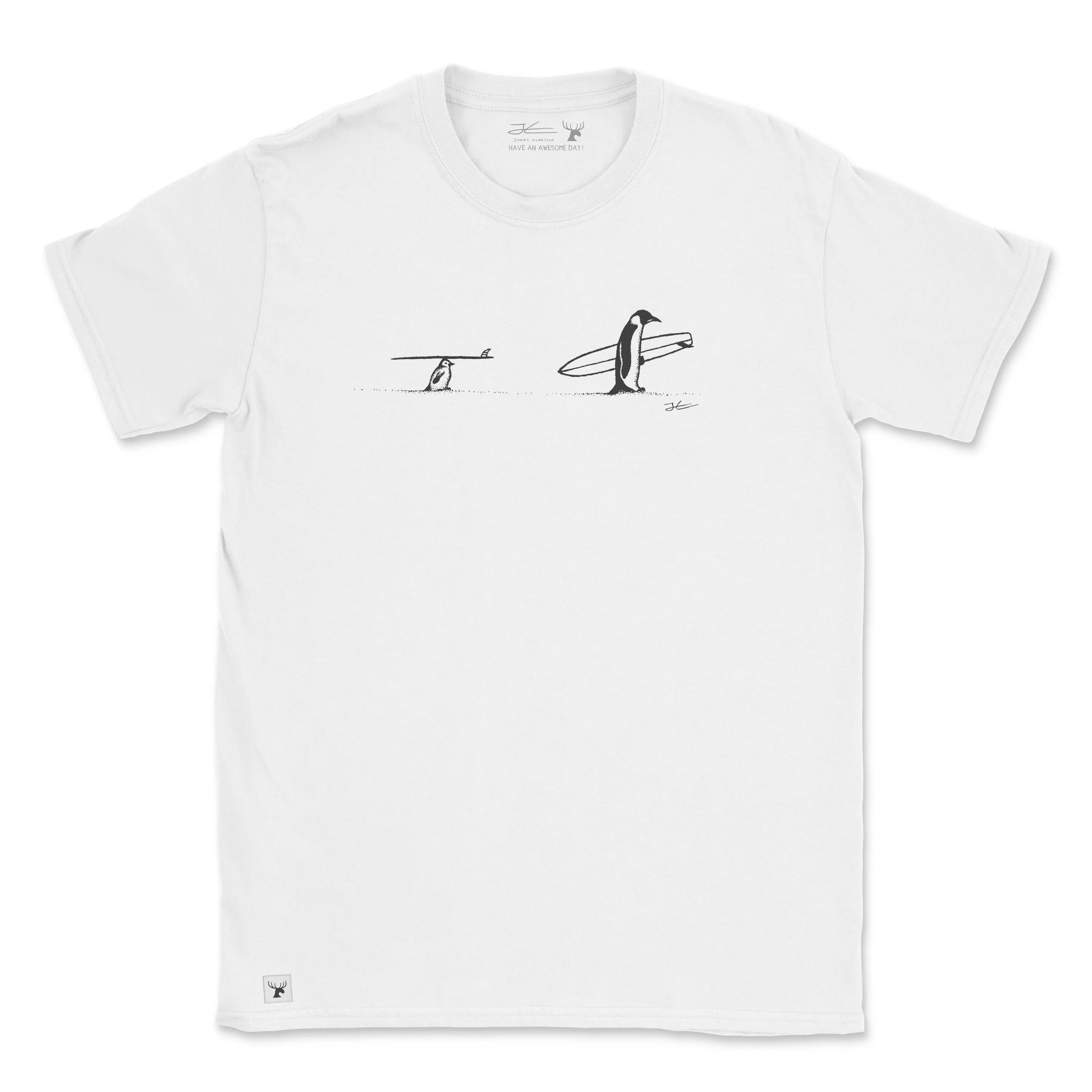 Surf Tripping Penguins Organic Unisex T-Shirt
