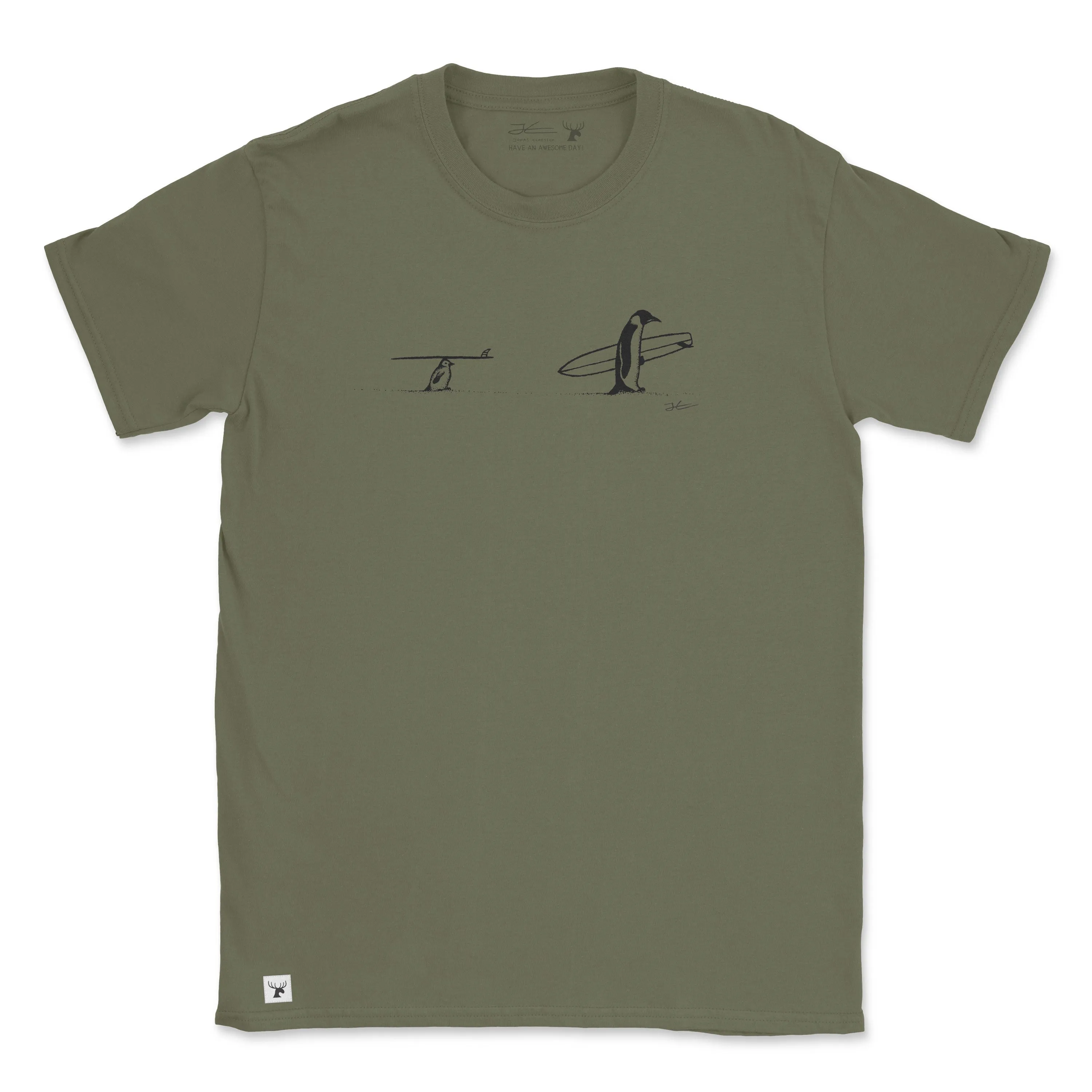 Surf Tripping Penguins Organic Unisex T-Shirt