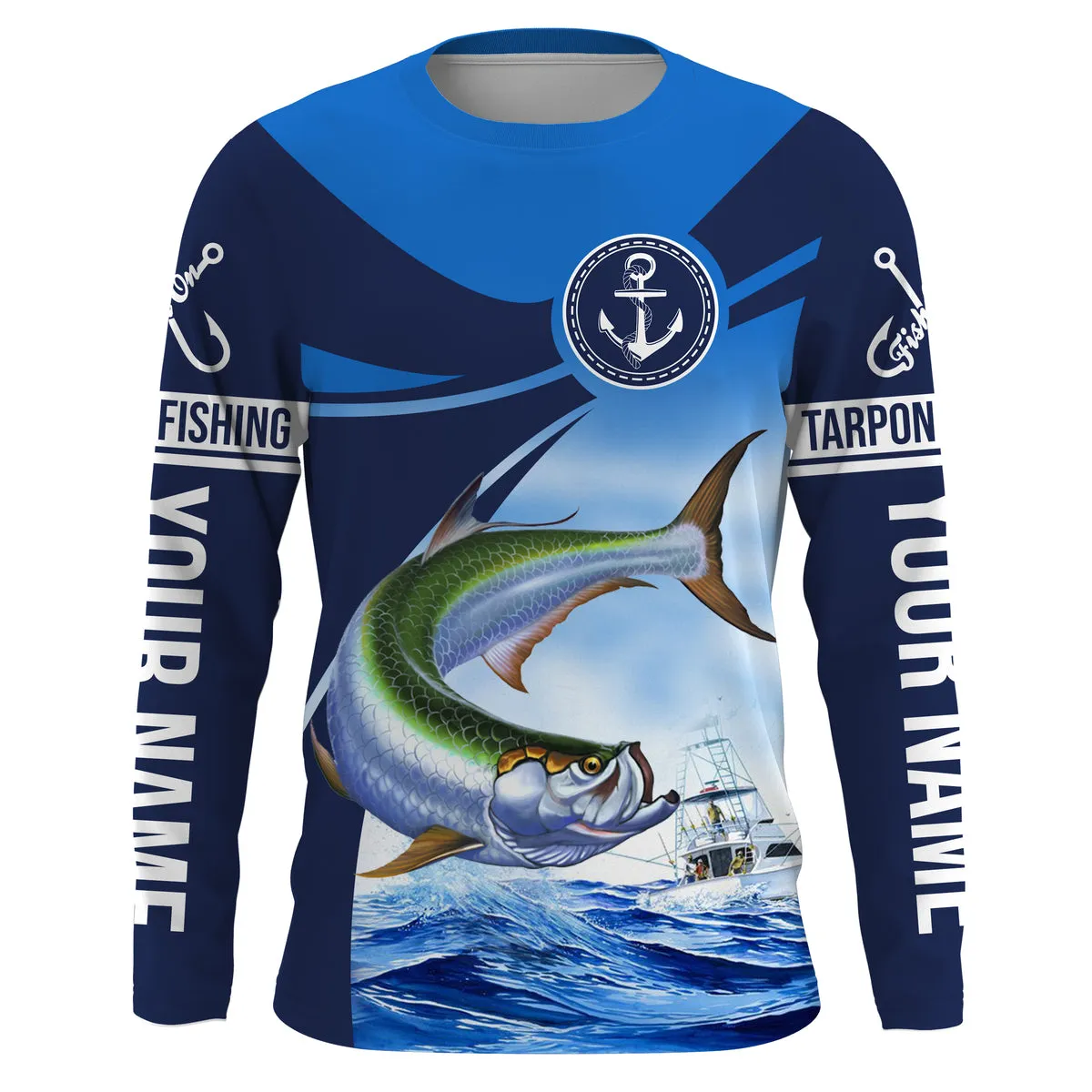 Tarpon fishing Custom name Tarpon sun protection Long sleeve fishing shirts, Long Sleeve Hooded NPQ907