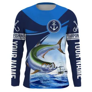 Tarpon fishing Custom name Tarpon sun protection Long sleeve fishing shirts, Long Sleeve Hooded NPQ907