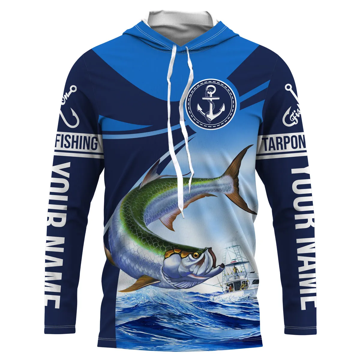 Tarpon fishing Custom name Tarpon sun protection Long sleeve fishing shirts, Long Sleeve Hooded NPQ907