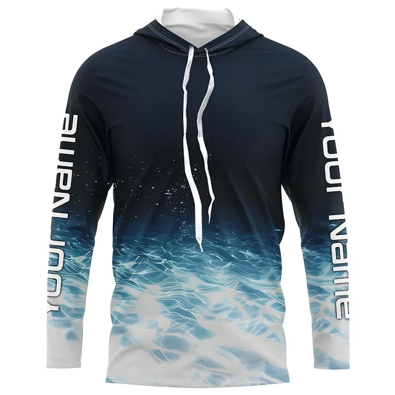 Underwater Background Long Sleeve Uv Protection Fishing Shirts, Personalized Fishing Jersey IPHW7189