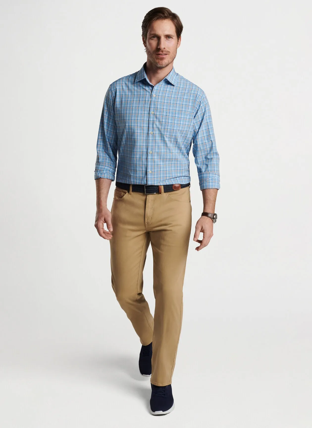 Vick Performance Poplin Sport Shirt (Cottage Blue)