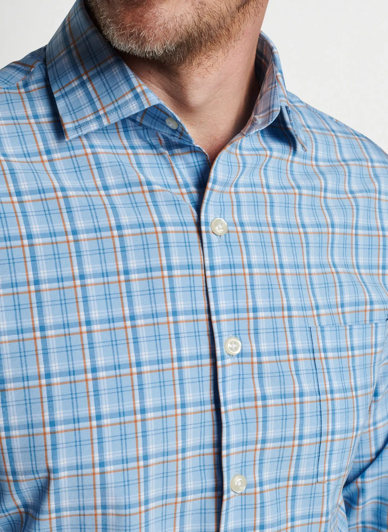 Vick Performance Poplin Sport Shirt (Cottage Blue)