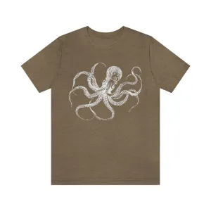 White Octopus Tee Shirt, Witch Shirt, Unisex Jersey Short Sleeve Tee, Womens Bella Canvas T-Shirt, Gothic Steampunk