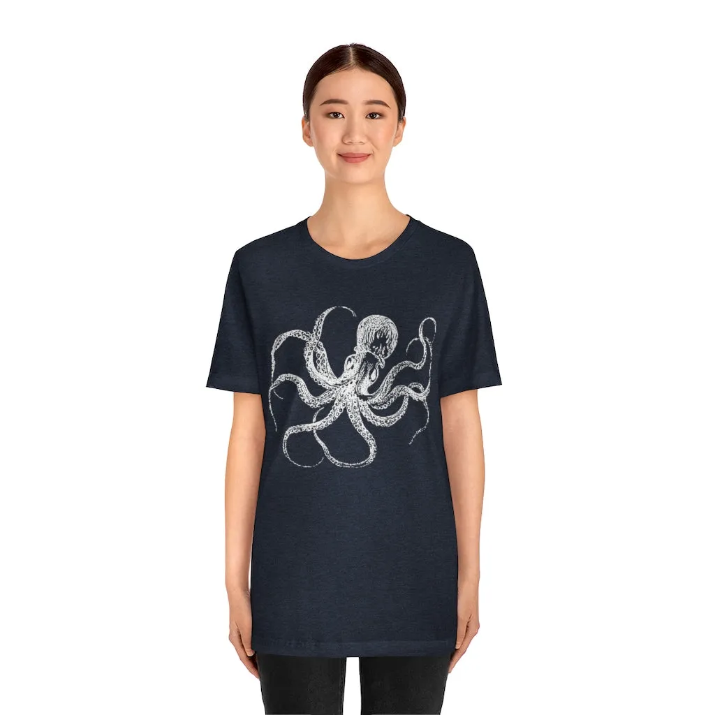 White Octopus Tee Shirt, Witch Shirt, Unisex Jersey Short Sleeve Tee, Womens Bella Canvas T-Shirt, Gothic Steampunk