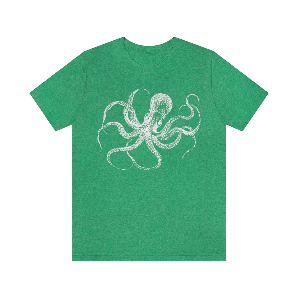 White Octopus Tee Shirt, Witch Shirt, Unisex Jersey Short Sleeve Tee, Womens Bella Canvas T-Shirt, Gothic Steampunk