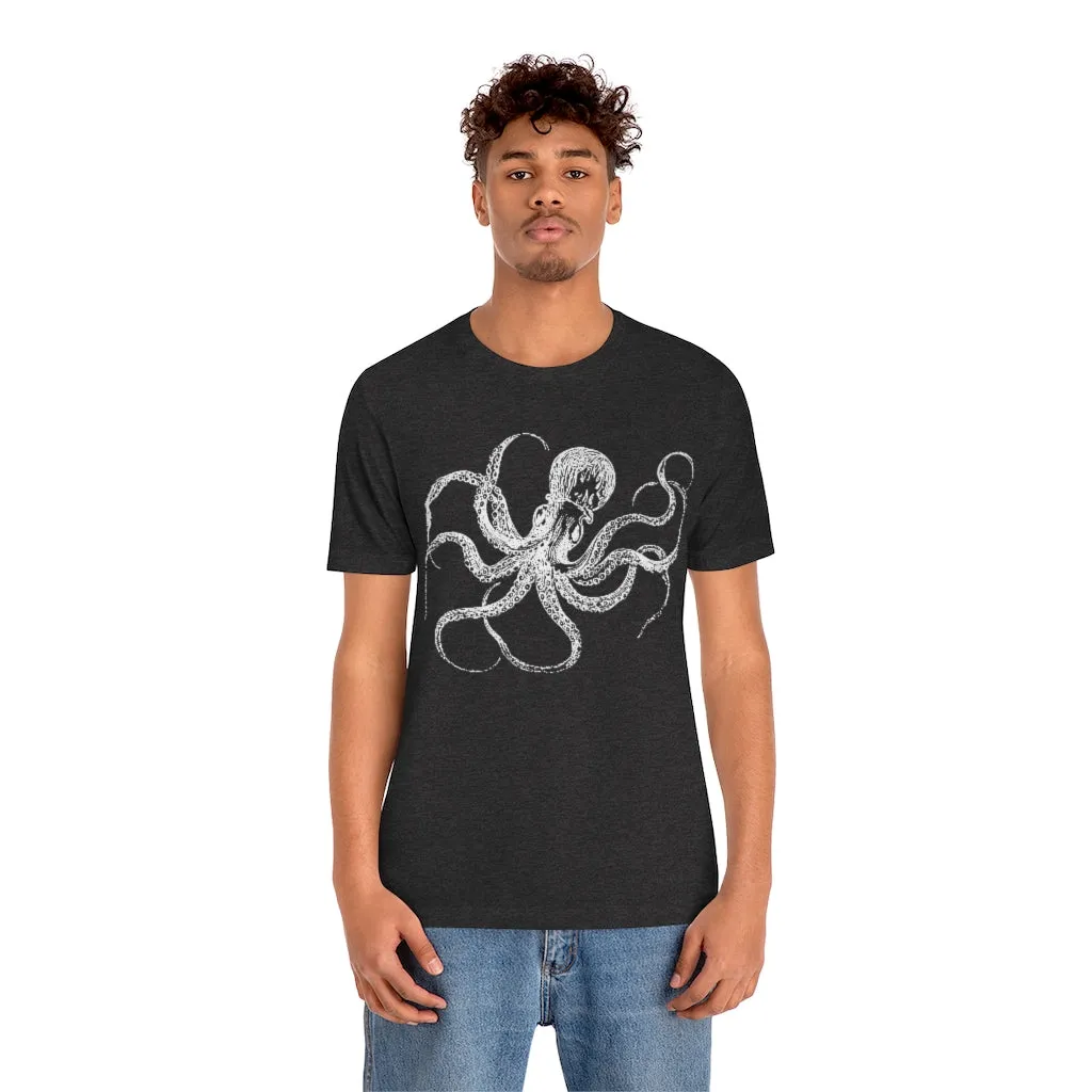 White Octopus Tee Shirt, Witch Shirt, Unisex Jersey Short Sleeve Tee, Womens Bella Canvas T-Shirt, Gothic Steampunk