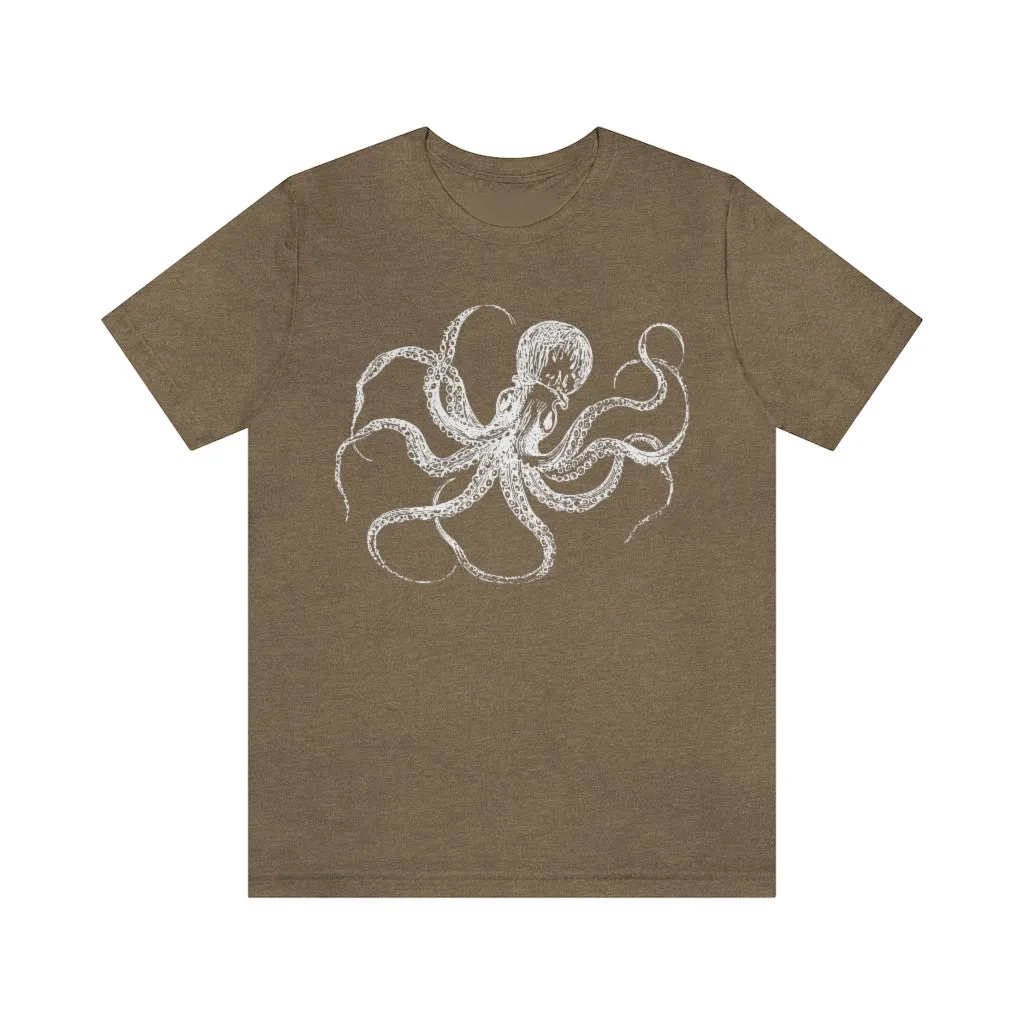 White Octopus Tee Shirt, Witch Shirt, Unisex Jersey Short Sleeve Tee, Womens Bella Canvas T-Shirt, Gothic Steampunk