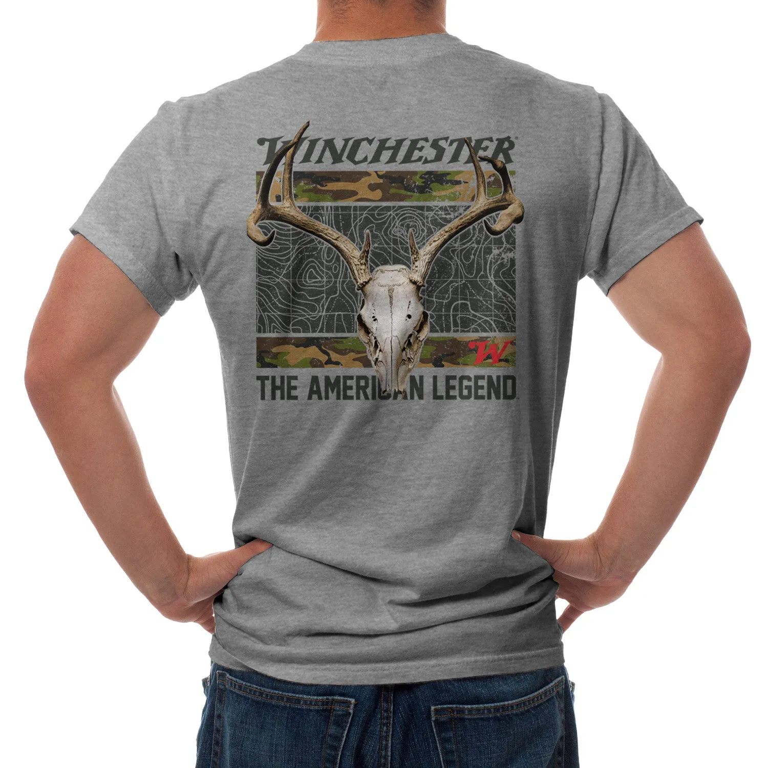 Winchester Pro - Camo Deer Skull - Short Sleeve T-Shirt