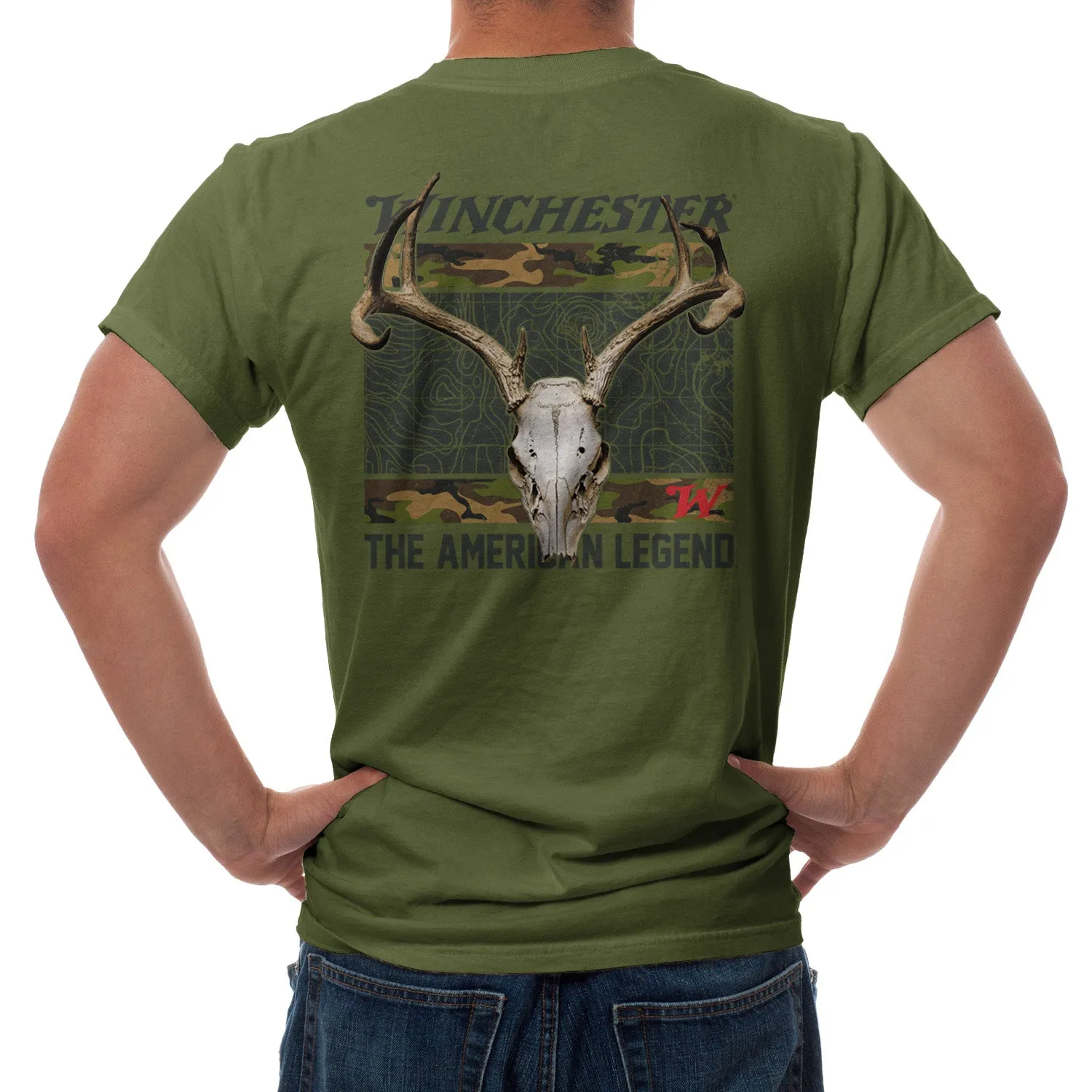 Winchester Pro - Camo Deer Skull - Short Sleeve T-Shirt